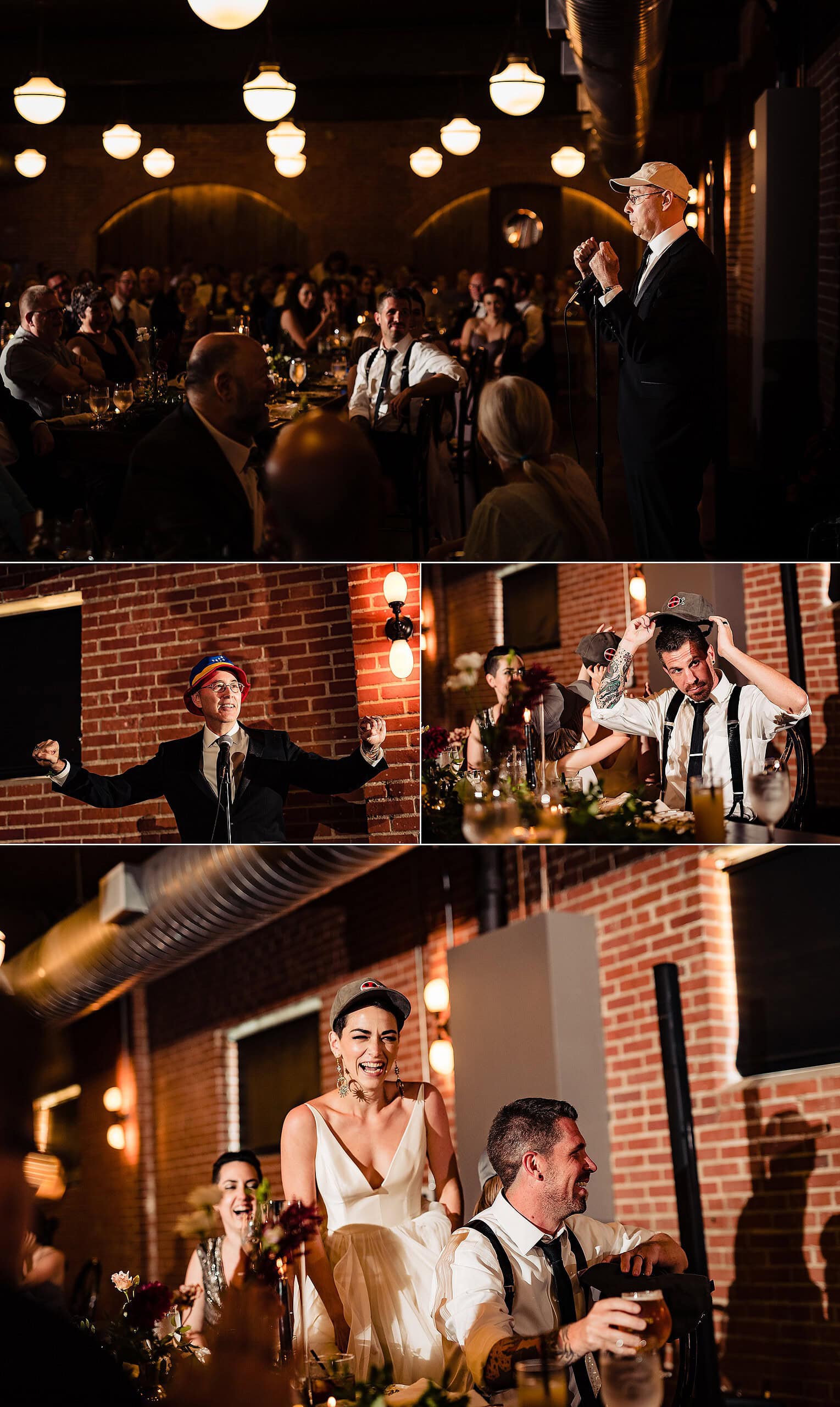 Fun wedding toasts, The Cookery, Durham Wedding Photographers, Durham Wedding, Offbeat Bride, Colorful Wedding, Artistic Wedding Photographers, Short-haired bride, Tattooed Bride, Downtown Durham Wedding | kivusandcamera.com