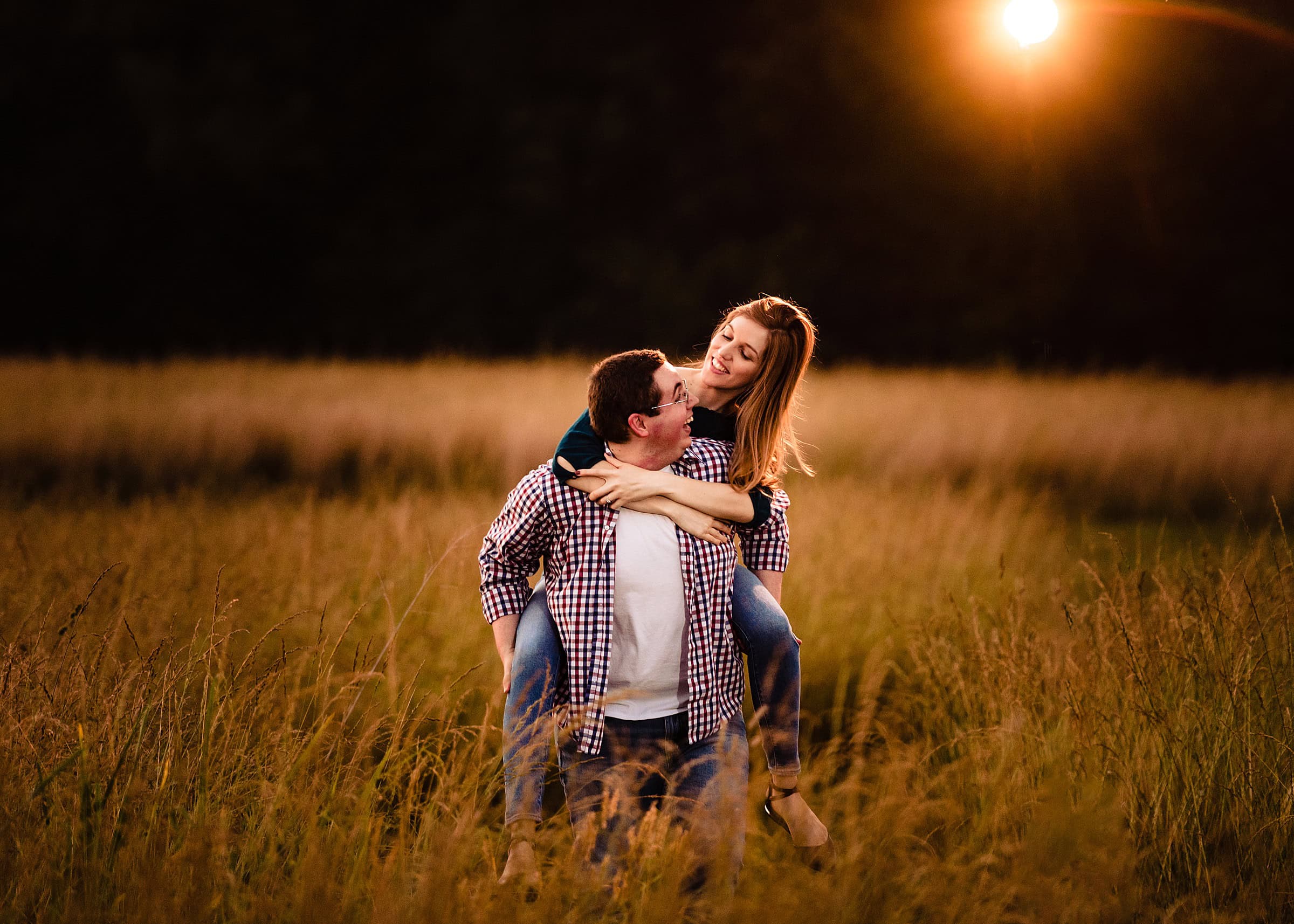 Sunset engagement photos, Farm engagement photos, Meadows at Firefly Farm, Raleigh Engagement Photographer, Raleigh Engagement Photos, Raleigh Wedding Venues | kivusandcamera.com