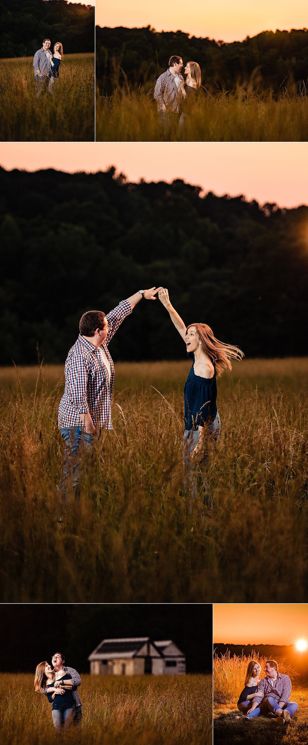 Sunset engagement photos, Farm engagement photos, Meadows at Firefly Farm, Raleigh Engagement Photographer, Raleigh Engagement Photos, Raleigh Wedding Venues | kivusandcamera.com