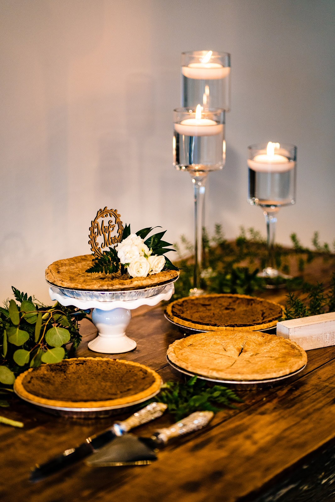 Pie for dessert at a wedding at The Meadows Raleigh
