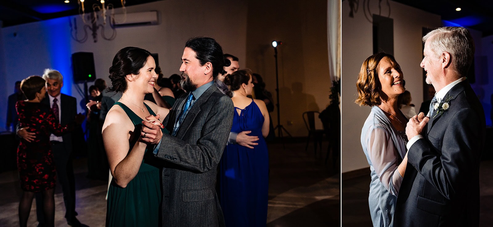 Couples participate in the anniversary dance at a wedding at The Meadows Raleigh