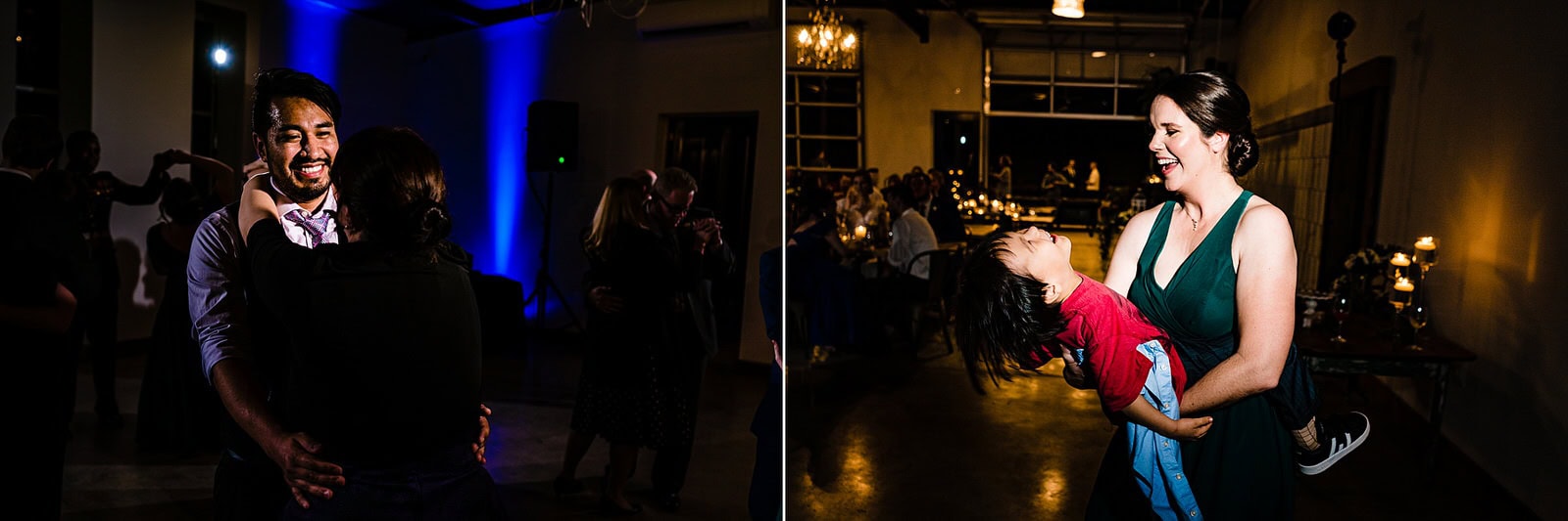 Fun wedding reception at The Meadows Raleigh by Raleigh wedding photographers