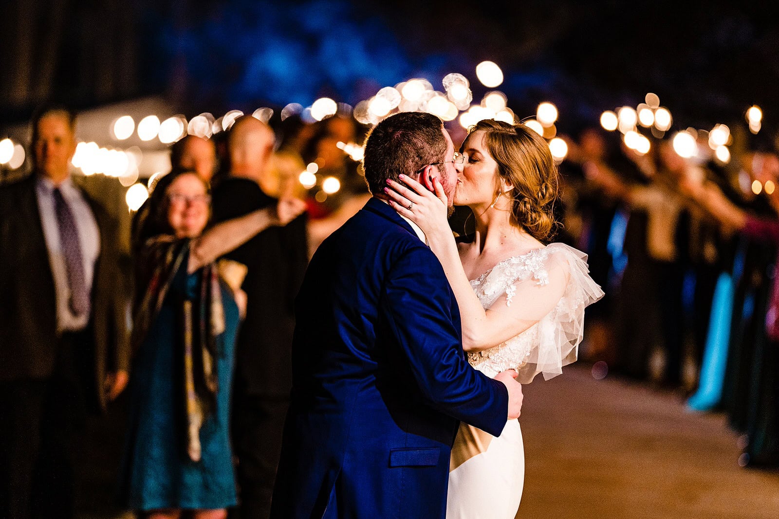 Wedding sparkler exit at The Meadows Raleigh by Raleigh wedding photographers