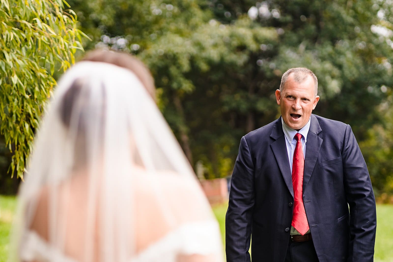 Bride's first look with her dad