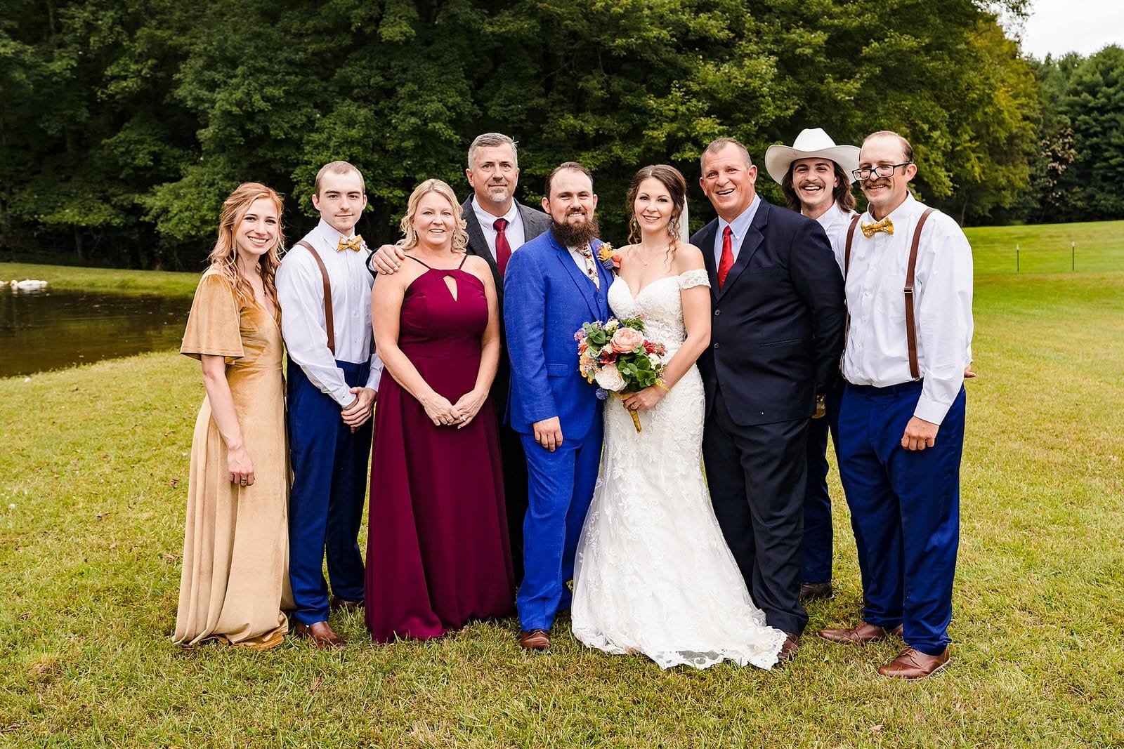 Family Formals at a farm wedding