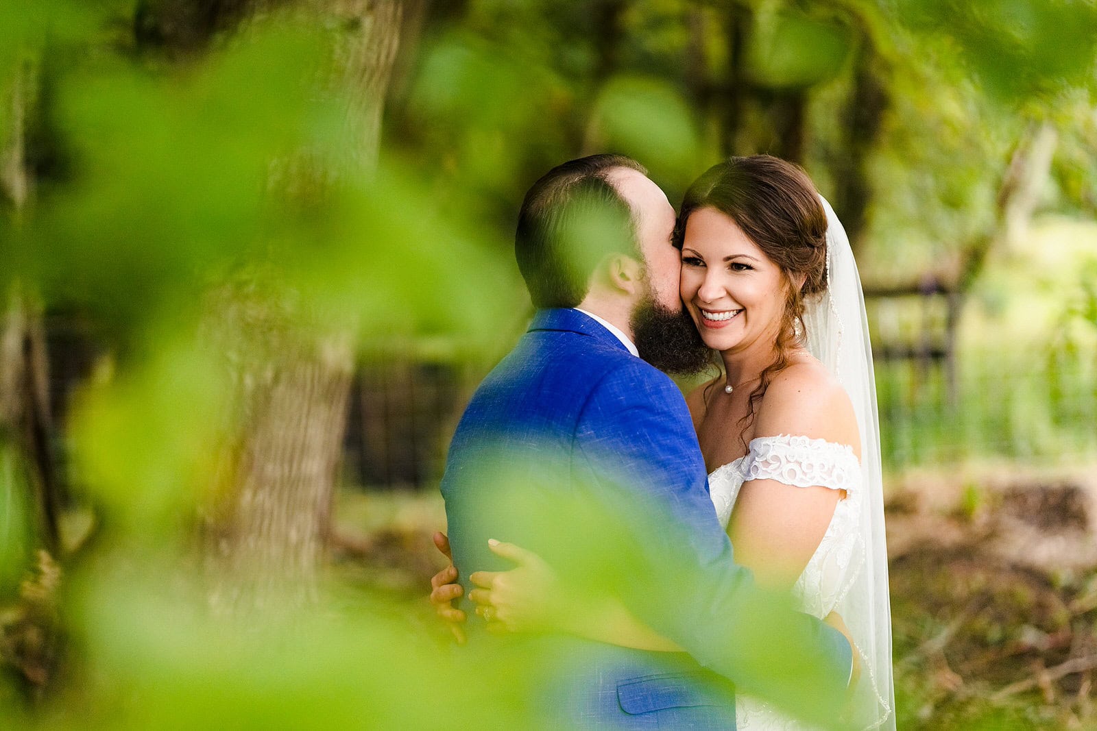 Bride and groom wedding portraits at a farm wedding outside of Richmond, VA
