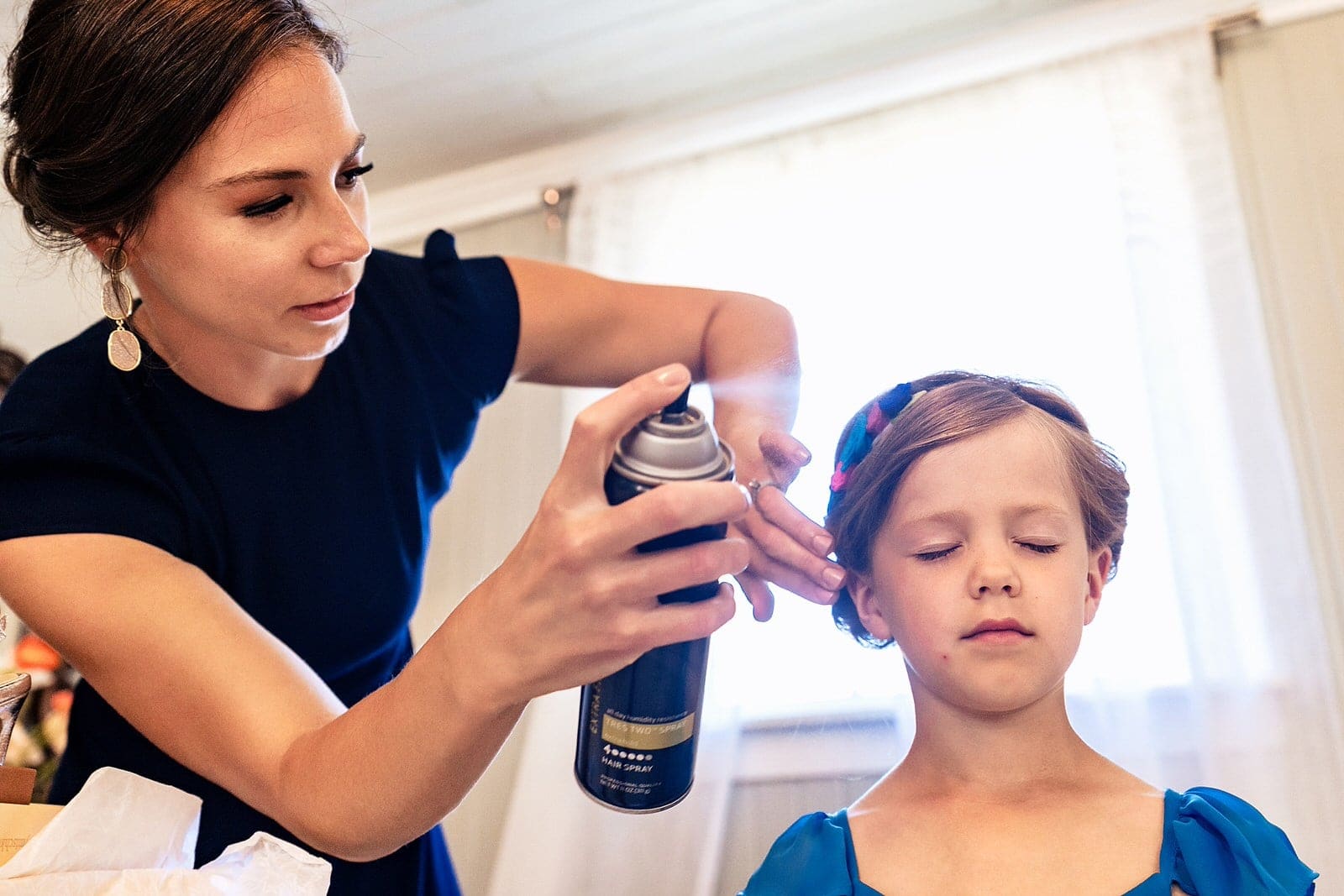 Have your flower girls and ring bearers get ready with the rest of the wedding party!