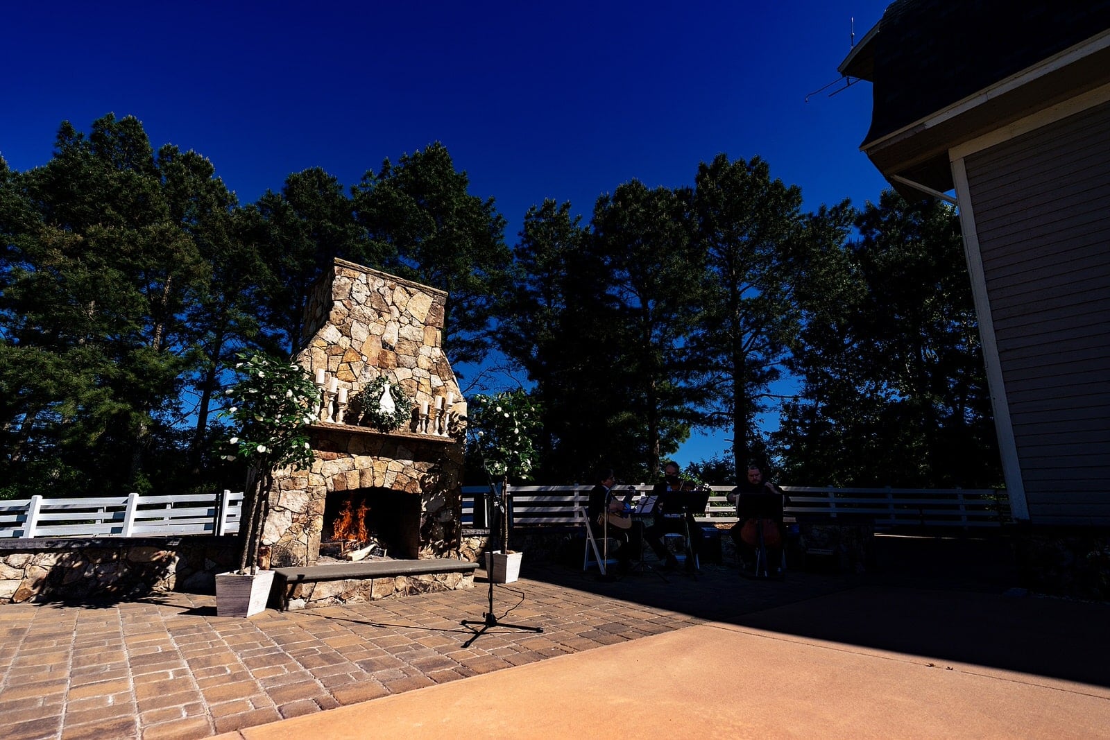 Wakefield Barn - outdoor wedding ceremony at hearth
