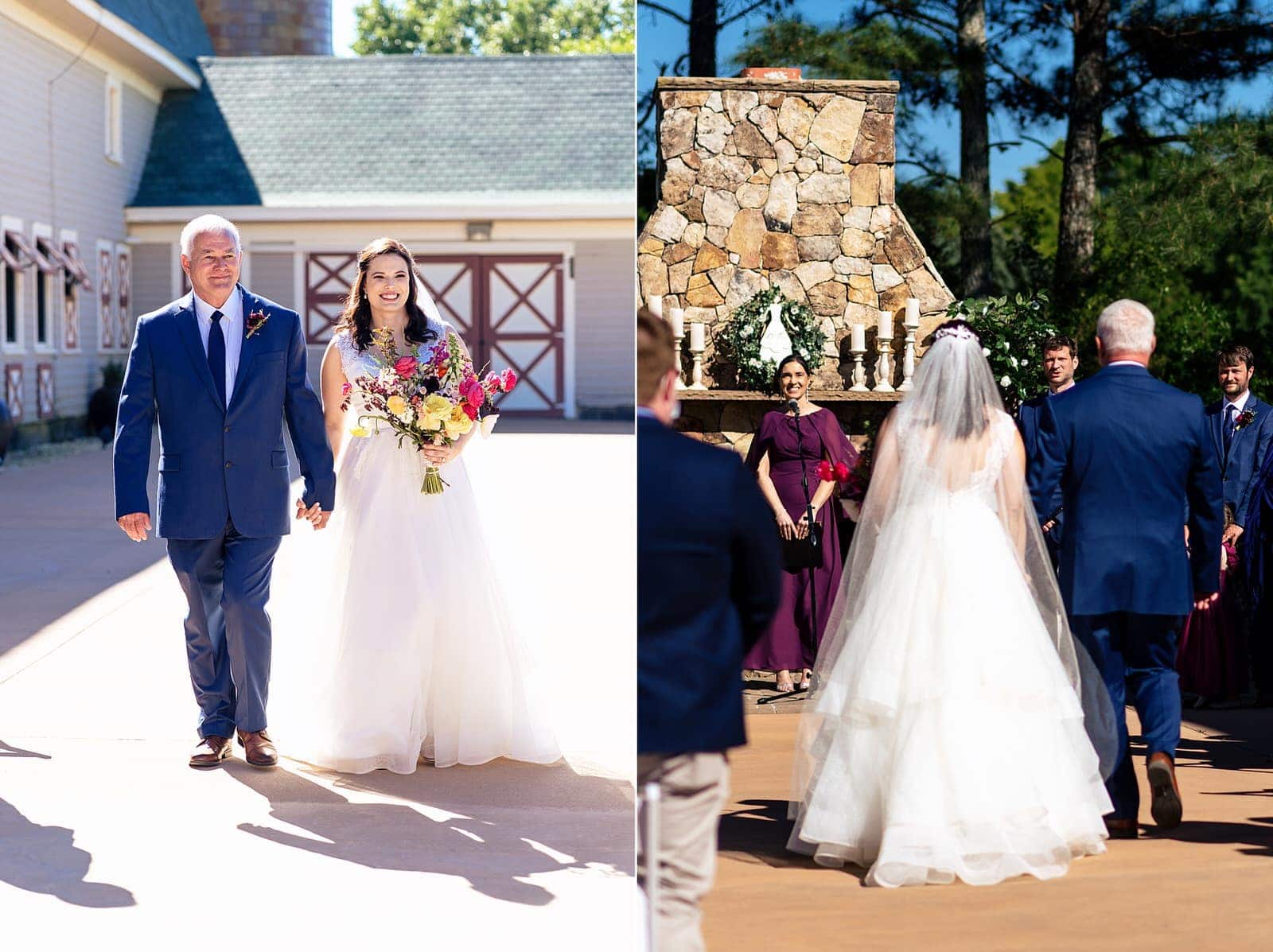 Outdoor wedding ceremony at Wakefield Barn