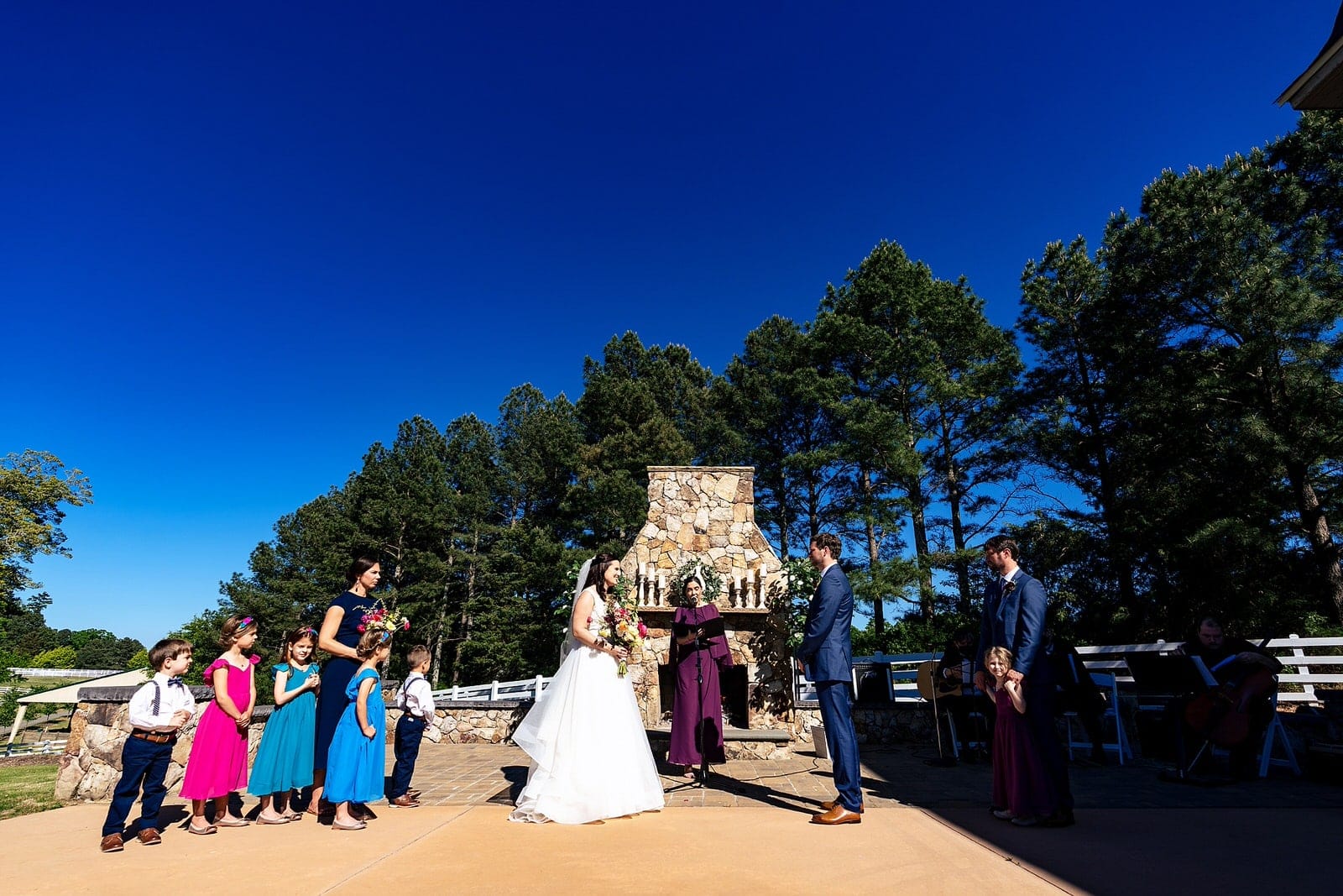 Outdoor wedding ceremony at Wakefield Barn
