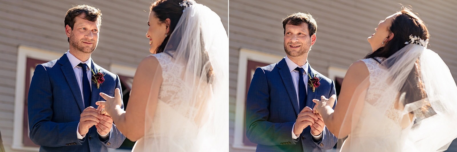 Outdoor wedding ceremony at Wakefield Barn