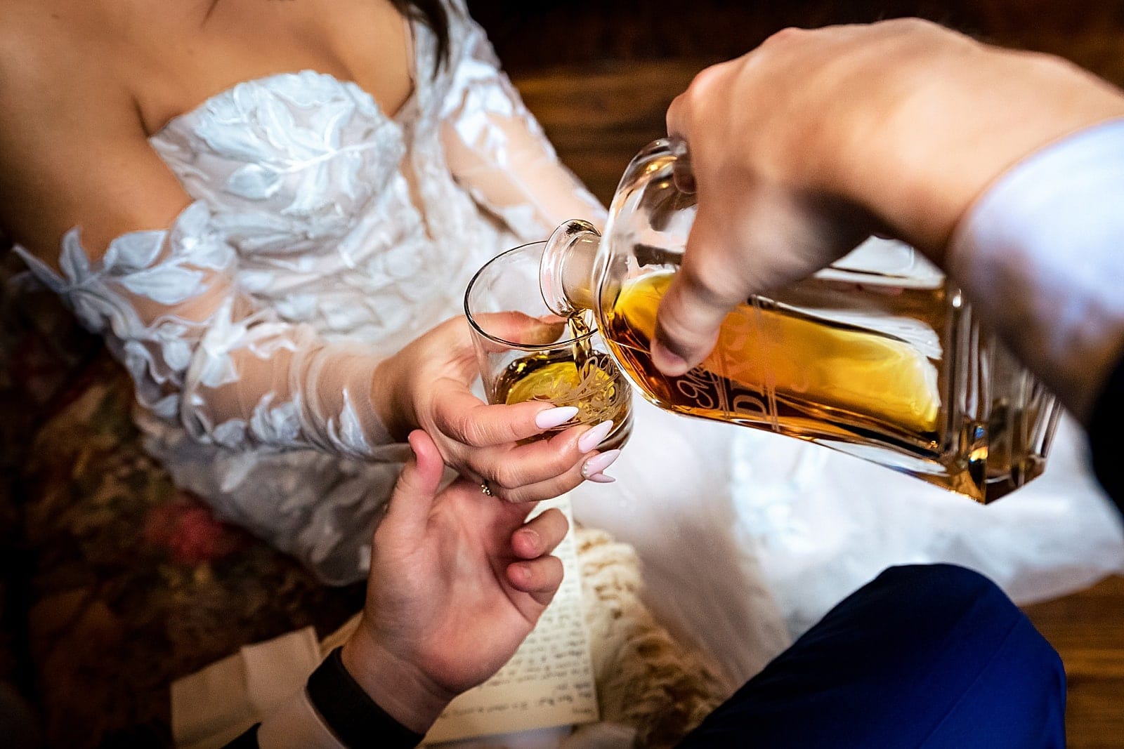 Couple exchanges letters and gifts before their wedding ceremony at Brick & Mortar Events in Clayton, NC