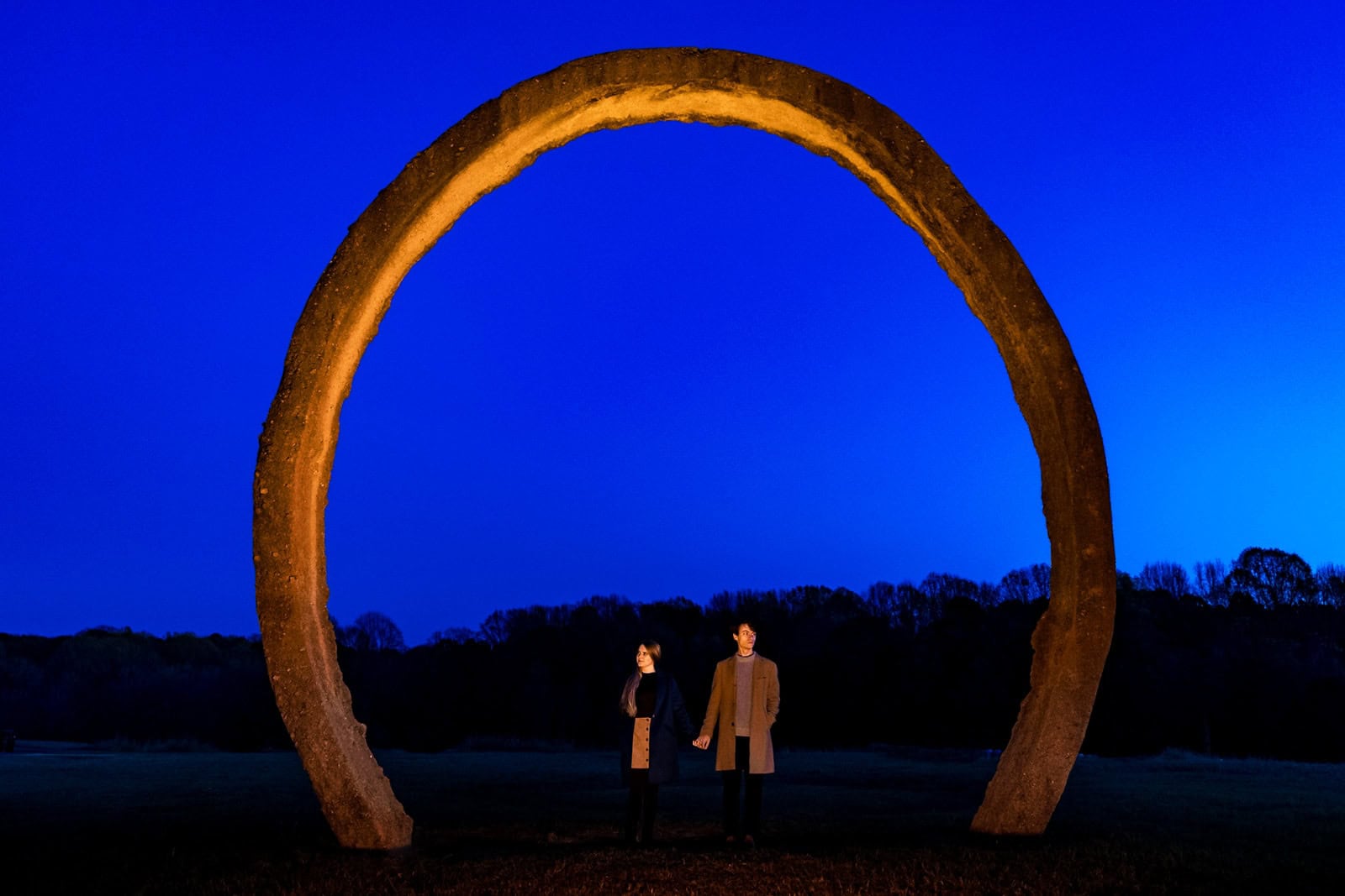creative engagement photos after dark at NCMA | photos by Kivus & Camera