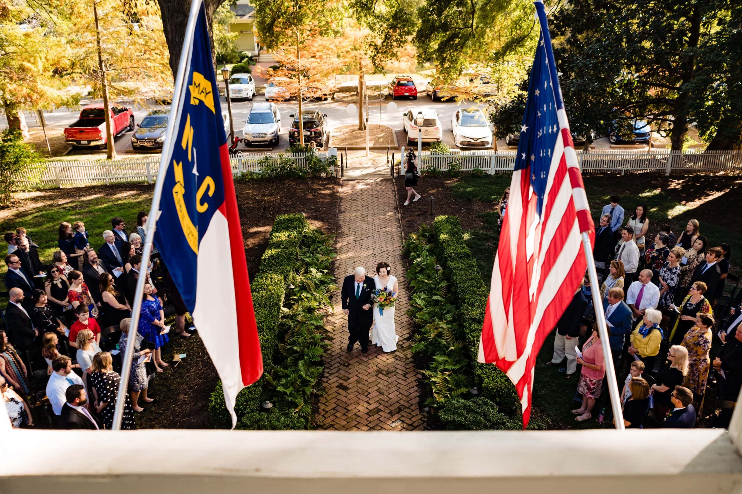 Having two photographers at your wedding ceremony means you can get unique angles