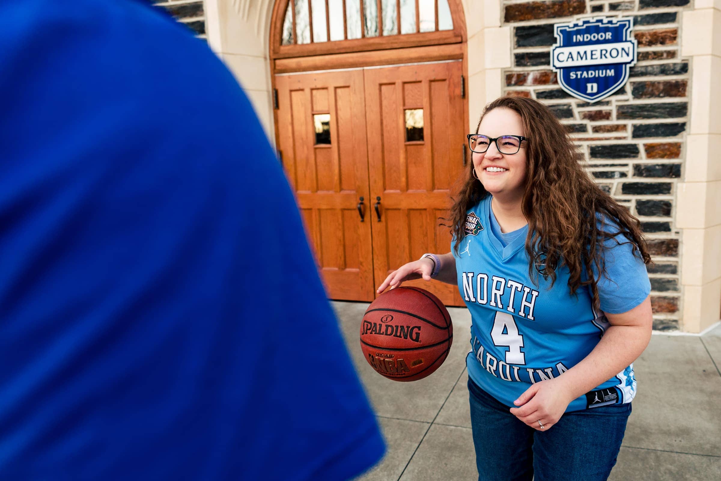 UNC v. Duke engagement photos on Duke Campus | photos by Kivus & Camera