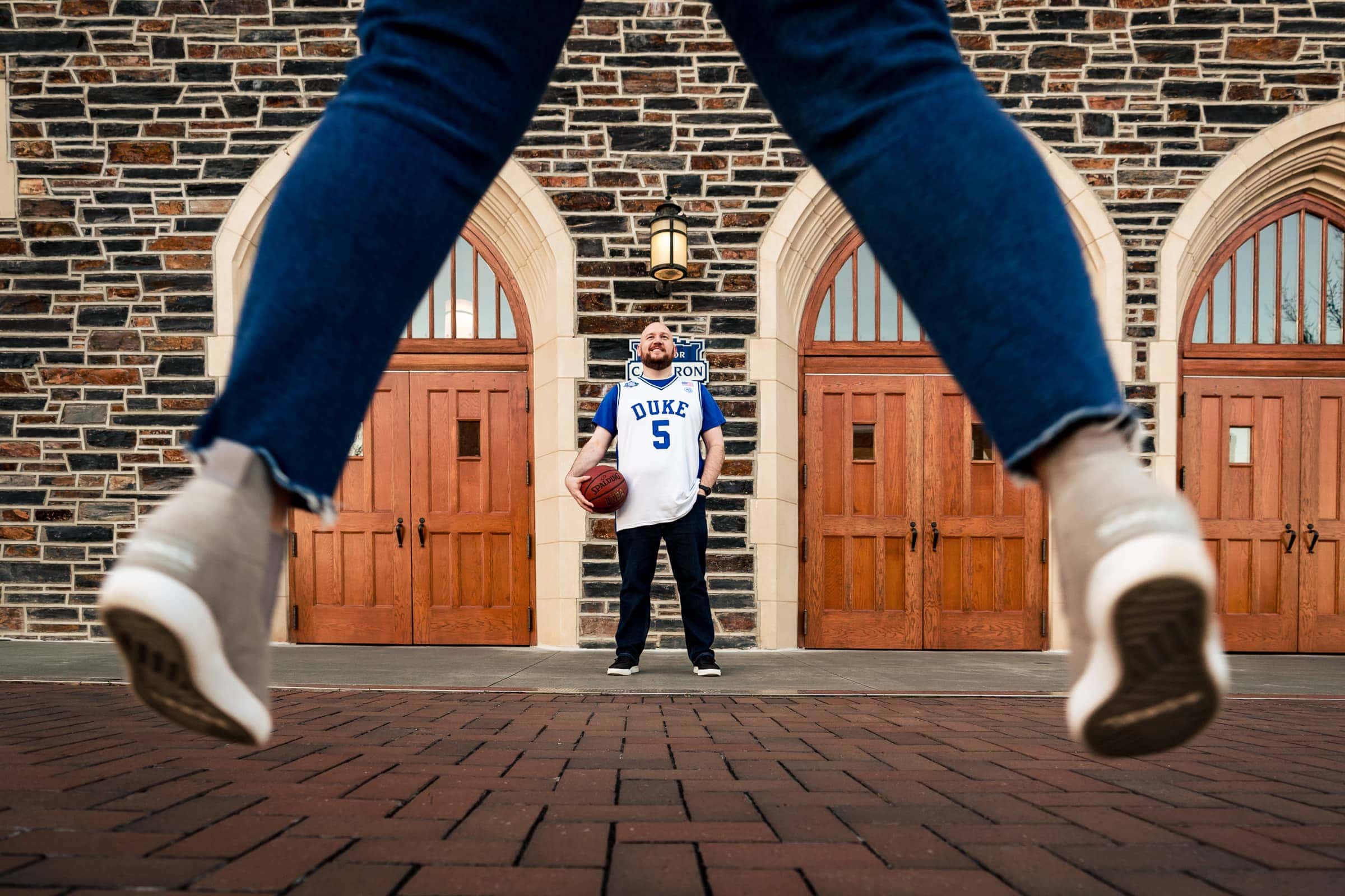 UNC v. Duke engagement photos on Duke Campus | photos by Kivus & Camera