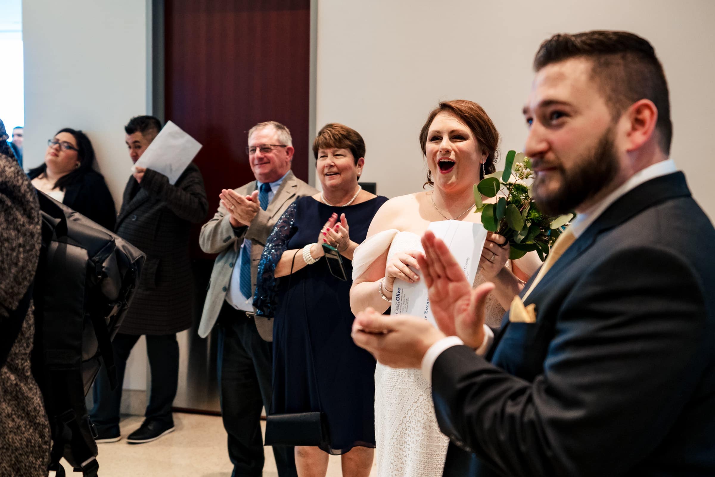 One of the fun things about getting married at the courthouse is that other couples are there to cheer you on! 