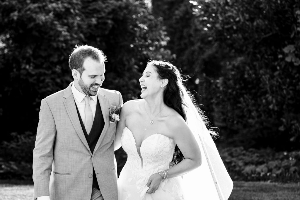 portrait of newlyweds at The Distillery NC