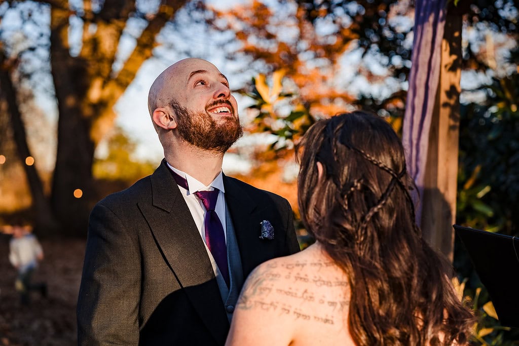 vow renewal at Tolkien wedding styled shoot