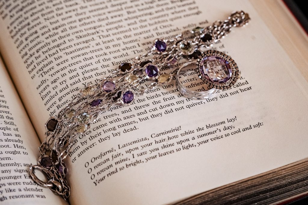 Jewelry for a Tolkien wedding styled shoot