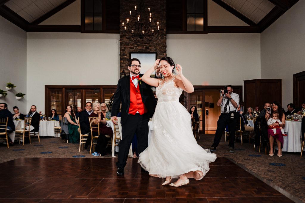 Bride and groom share their first dance at a Chapel Hill Country Club wedding | photo by Kivus & Camera
