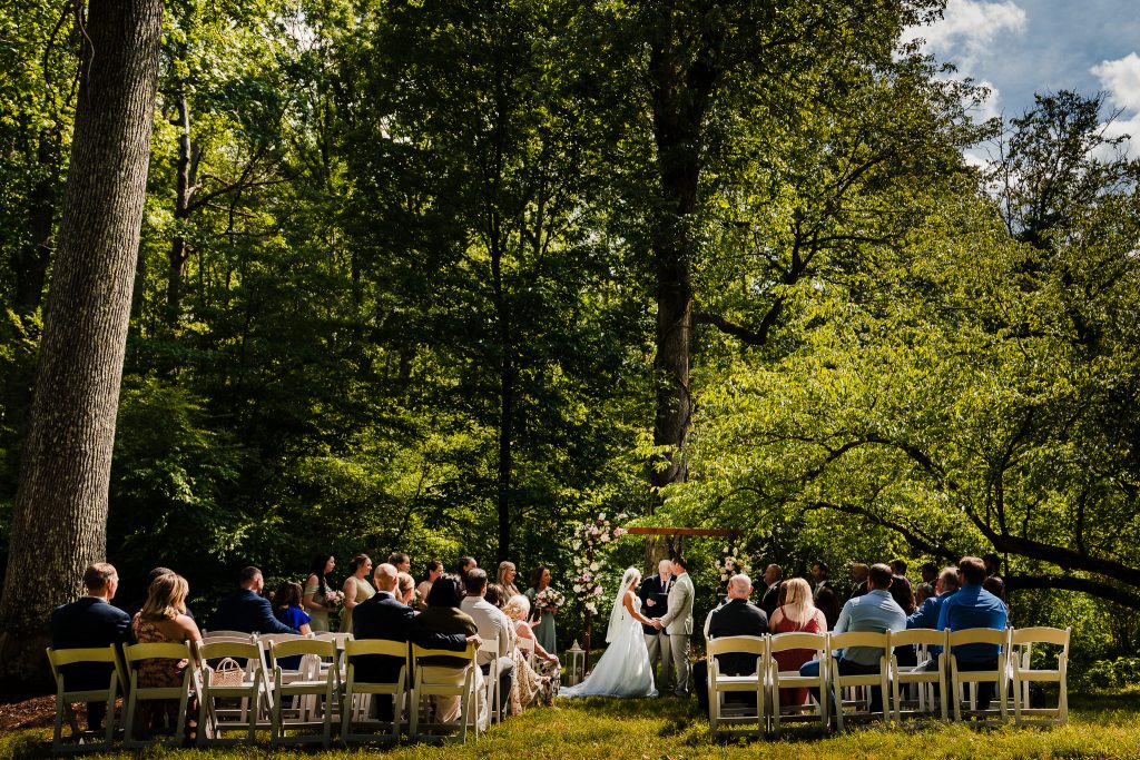 outdoor wedding ceremony at the Barn at Valhalla