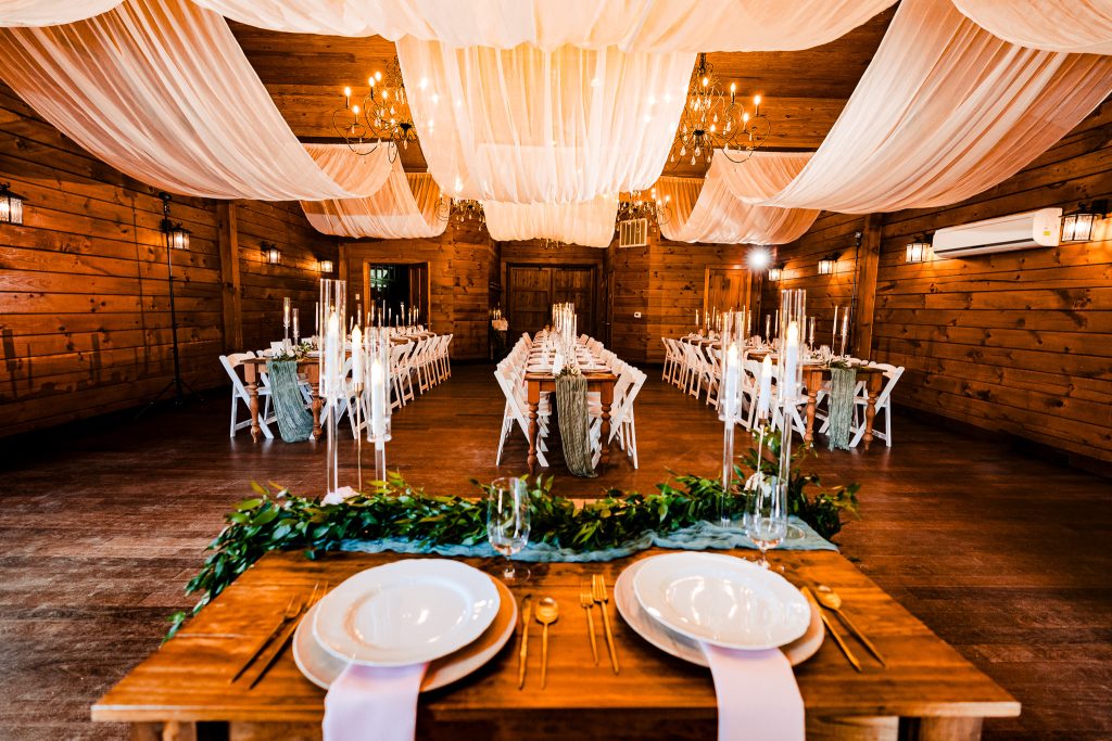 reception set up at the Barn at Valhalla